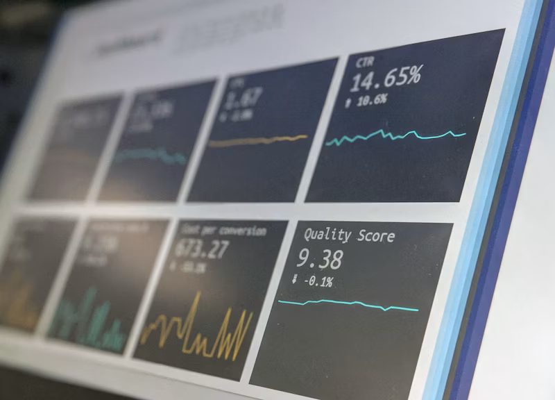 Monitoring screen displaying market data